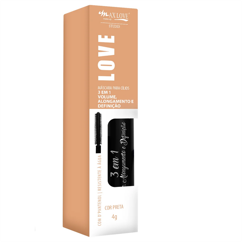 Máscara de Cílios 3 em 1 Max Love | Volume, Alongamento e Definição em um Só Produto! 💖✨