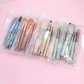 Kit 8 Peças de pincéis de maquiagem - Conjunto com estojo transparente