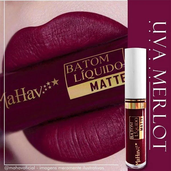 Batom Líquido Matte Mahav Touch Velvety | Alta Pigmentação e Toque Aveludado 💄
