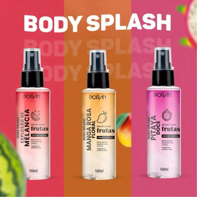 Kit com 3 Body Splash Frangrâncias Frutadas – Porán