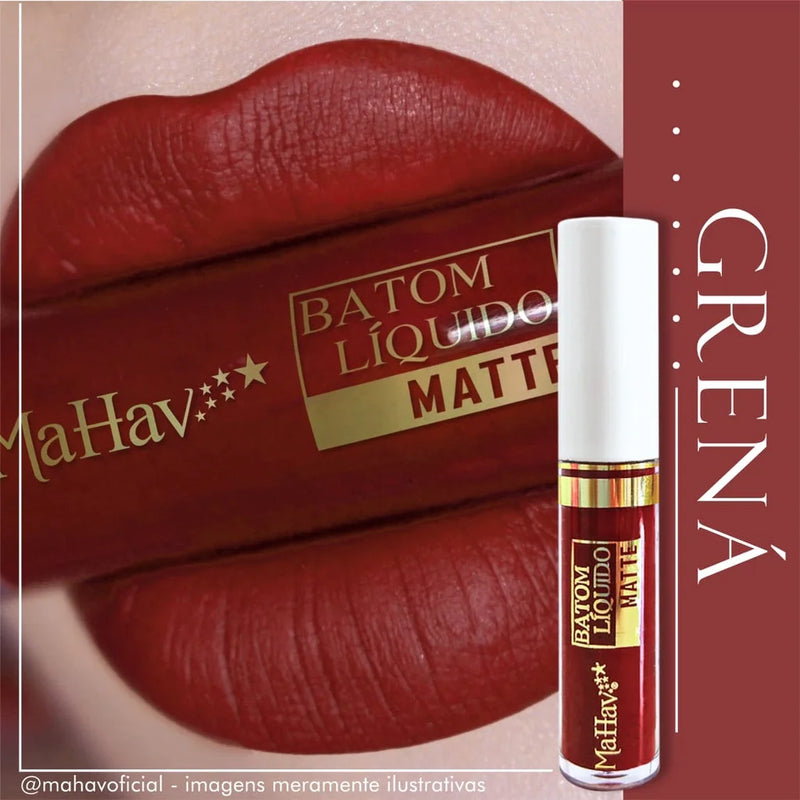 Batom Líquido Matte Mahav Touch Velvety | Alta Pigmentação e Toque Aveludado 💄